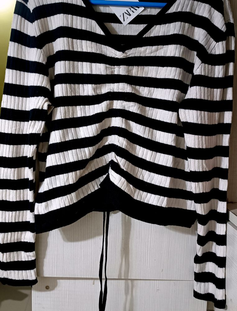 Zara Striped Top With Surprise Freebie
