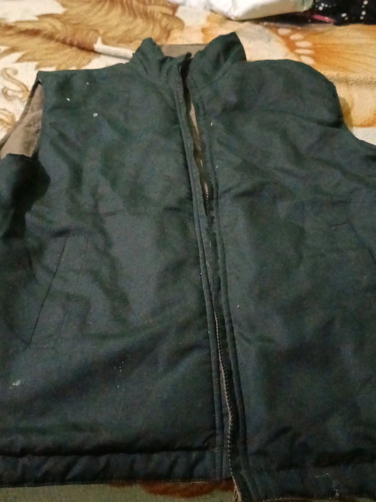 Double Sided Half Sleeve Jacket With Cap