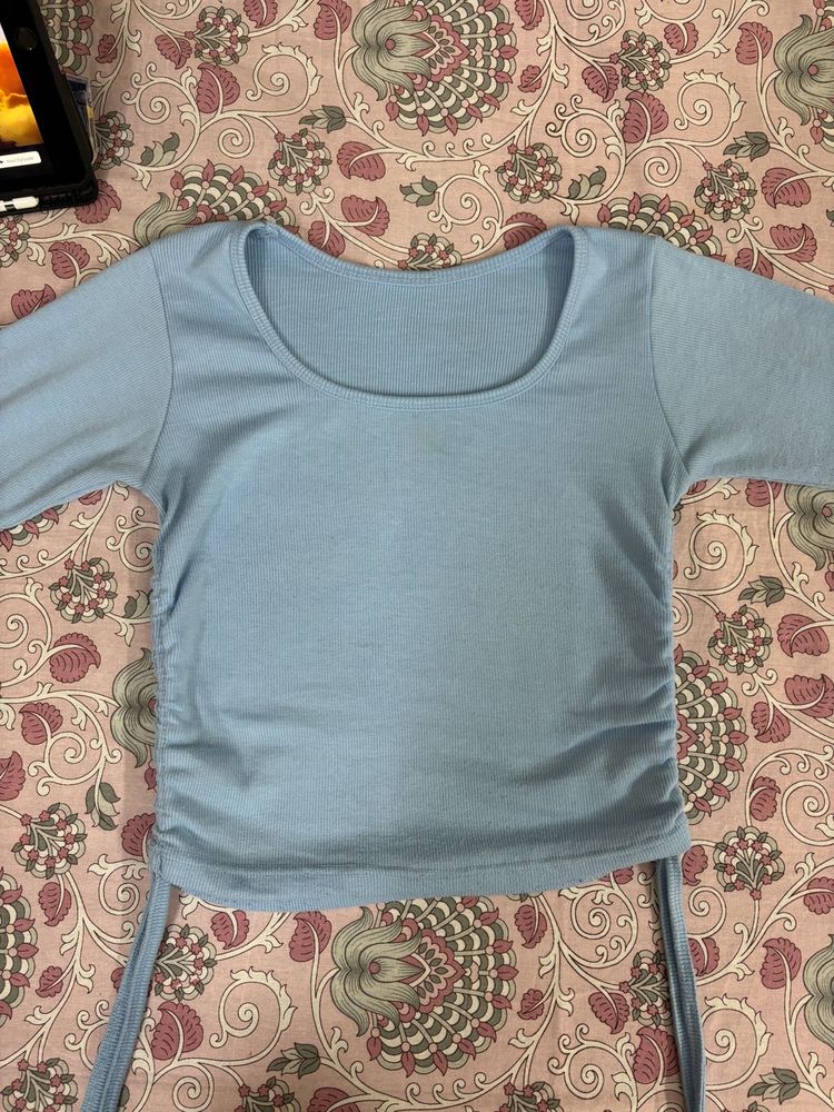 Ribbed Top With Drawstrings