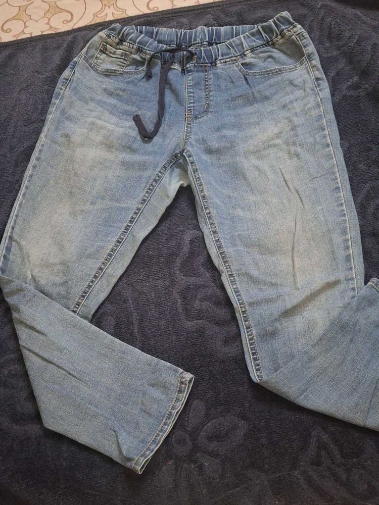 Comfy Elastic Waist Jeans