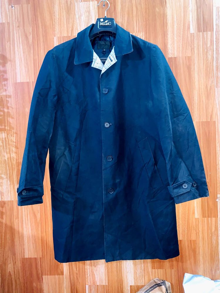 single piece men Classic Navy Blue Trench Coat
