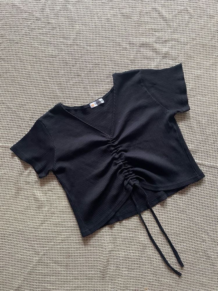 Black Ribbed Top