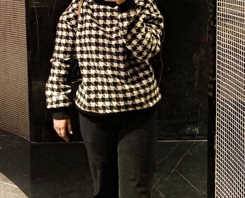 Houndstooth Knit Sweater