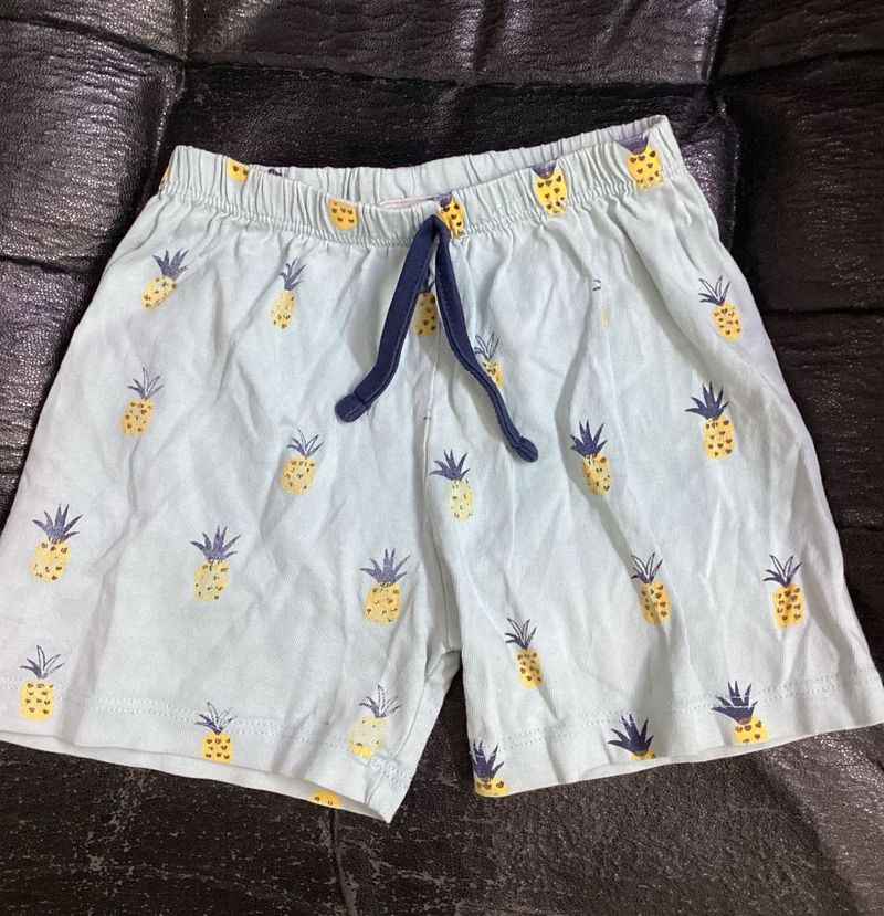 Cute Pineapple Print Shorts