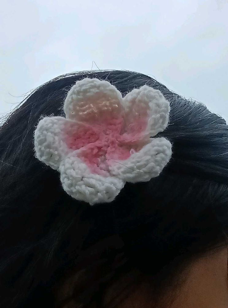 Crochet Flower Hair Clip