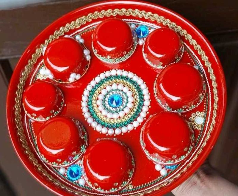 Decorative Traditional Pooja Thali – Handcrafted