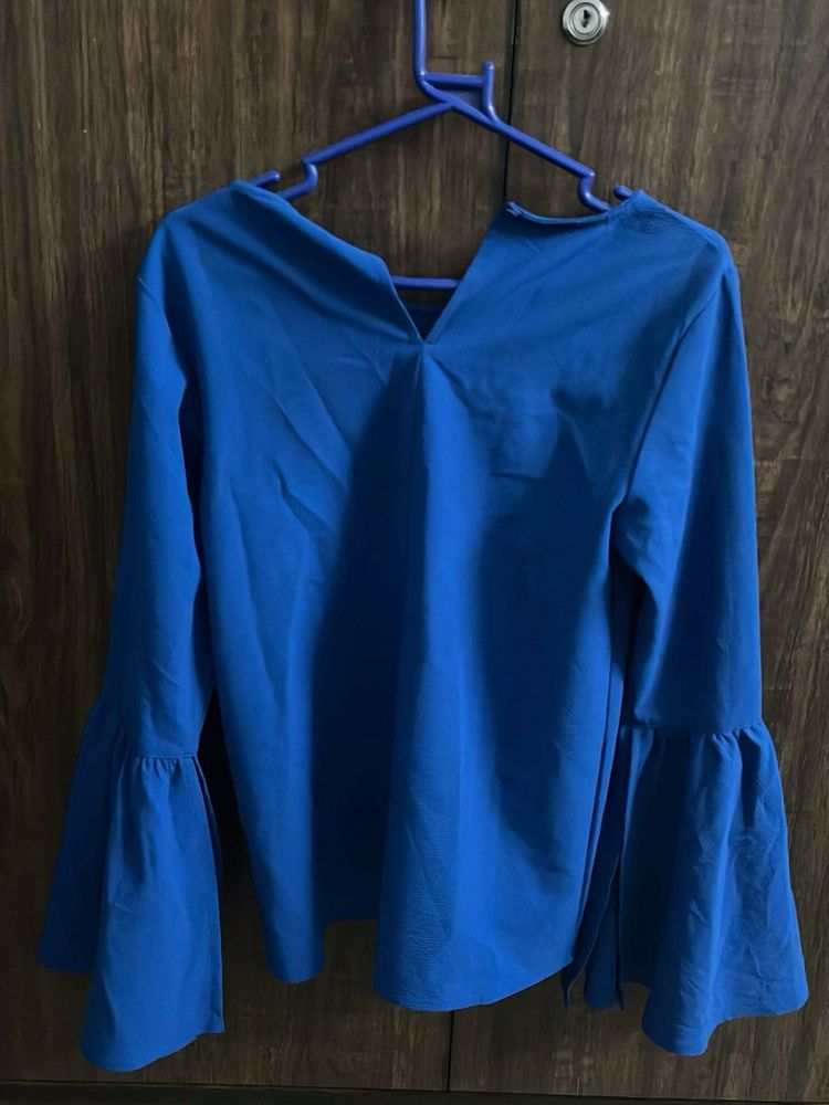 Blue Bell Sleeve Blouse