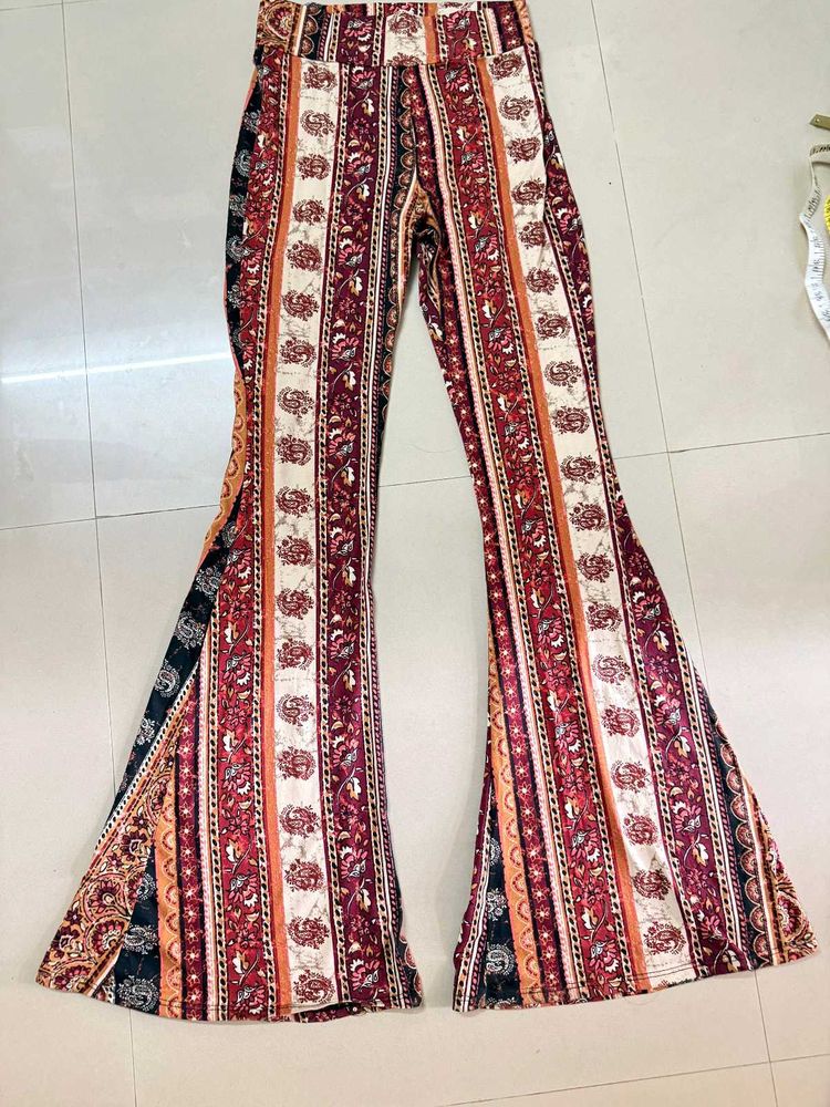 Paisley Print Flare Leg Pants