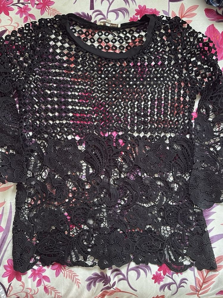 Black Lace Top with excellent net cut