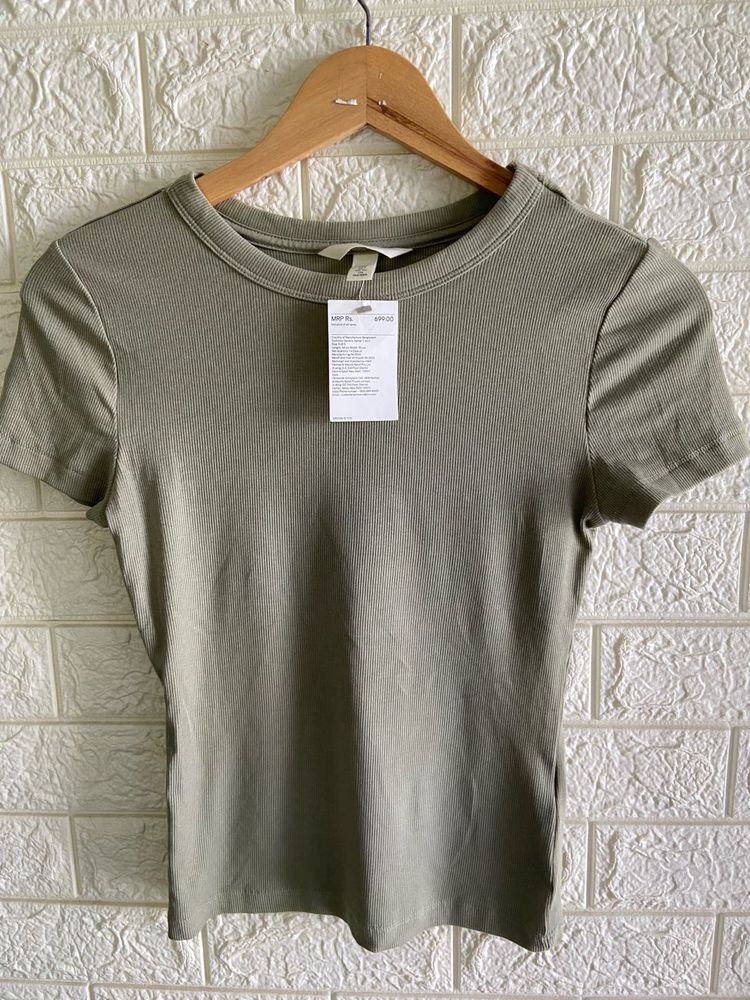 H&amp;m Ribbed Light Green