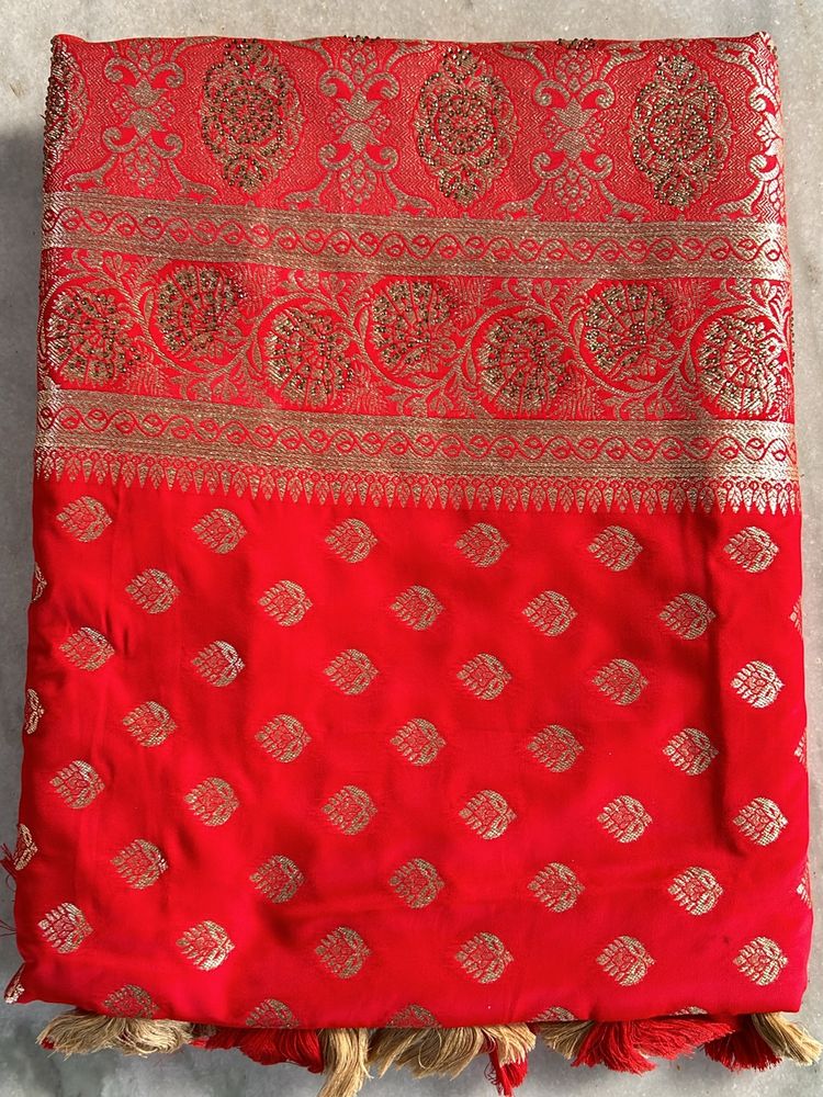 Red Colour Banarasi Silk Saree