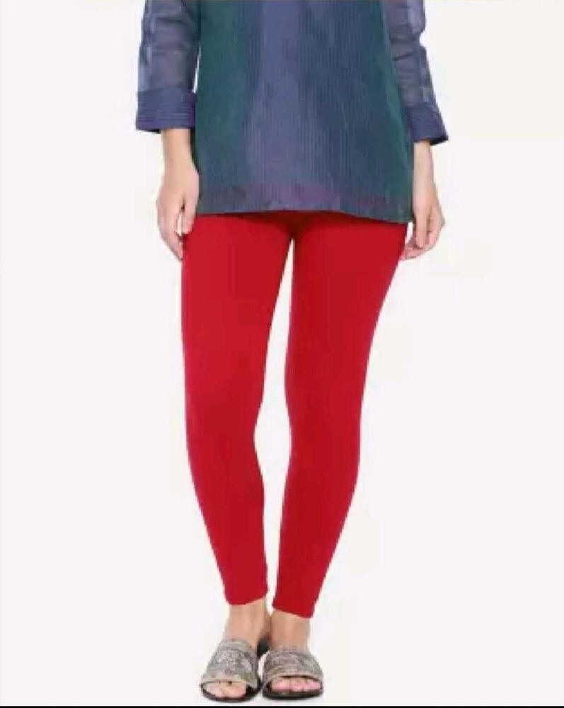 Red Solid Leggings