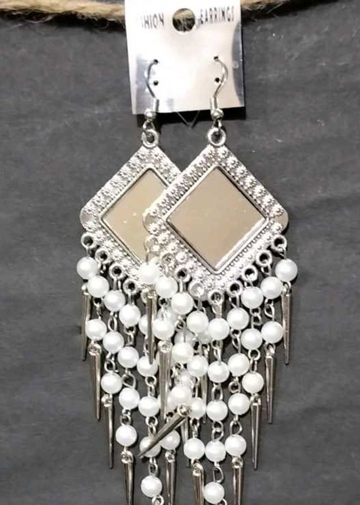 Oxidised Pearl Earrings