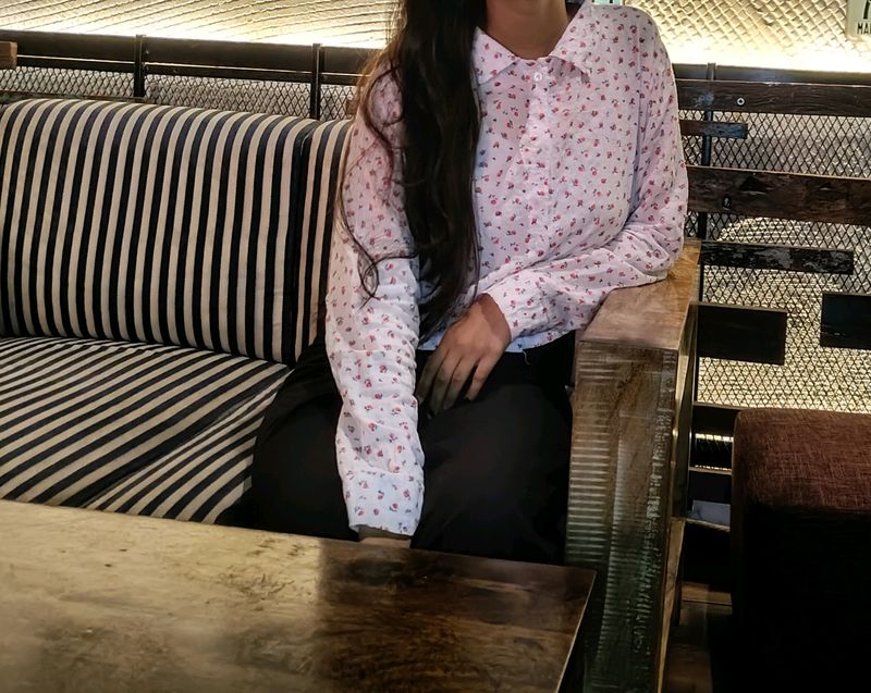 cro white shirt with floral print