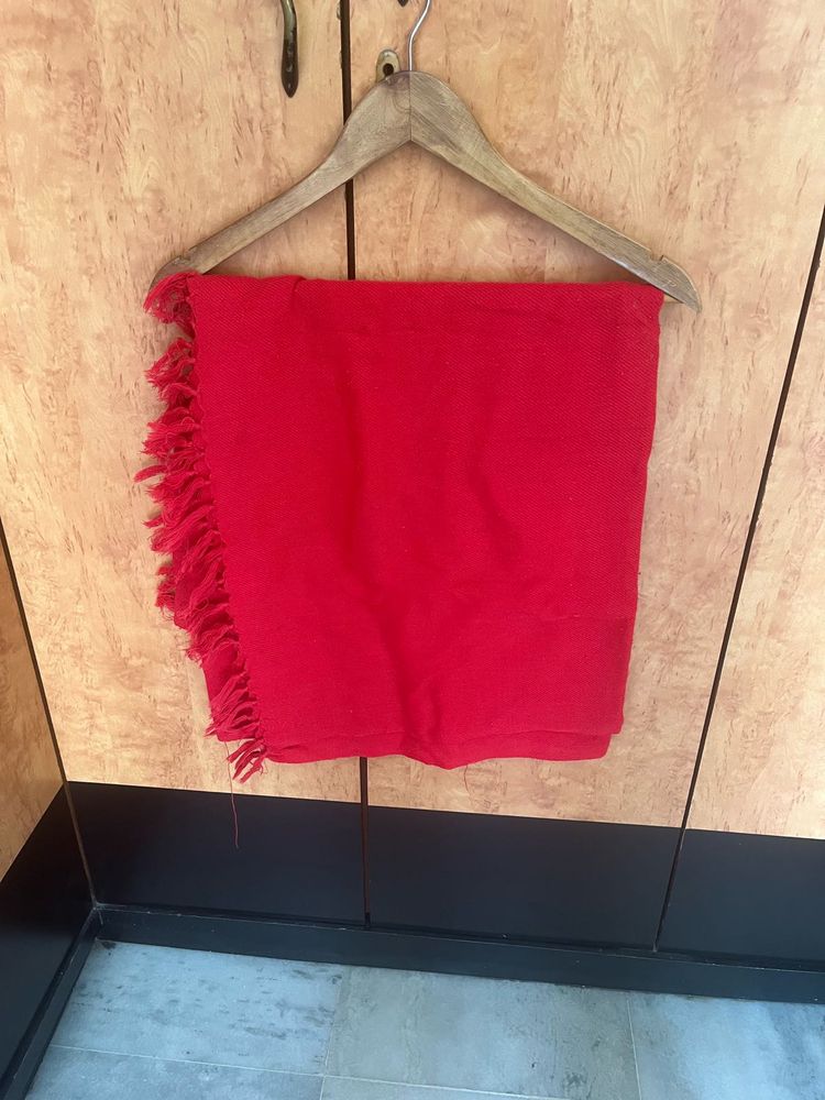 Red Shawl with Fringes