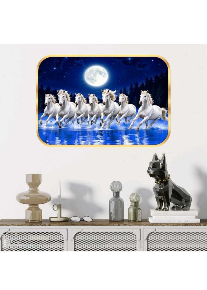 Golden Plastic Frame Of Seven Horses