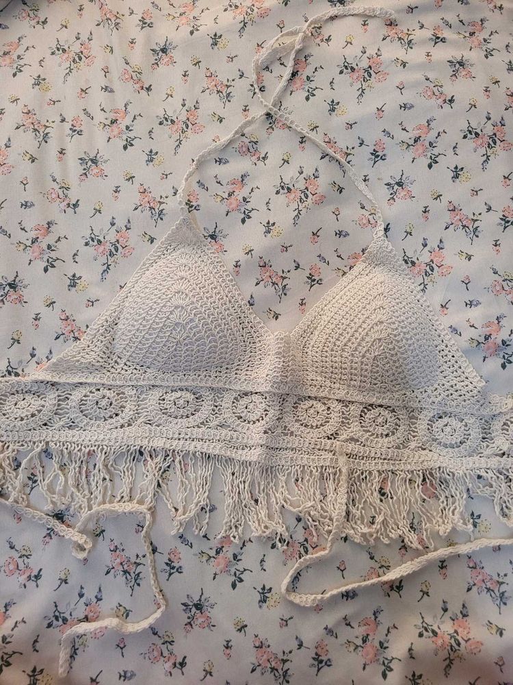 Crochet Fringe Crop Top