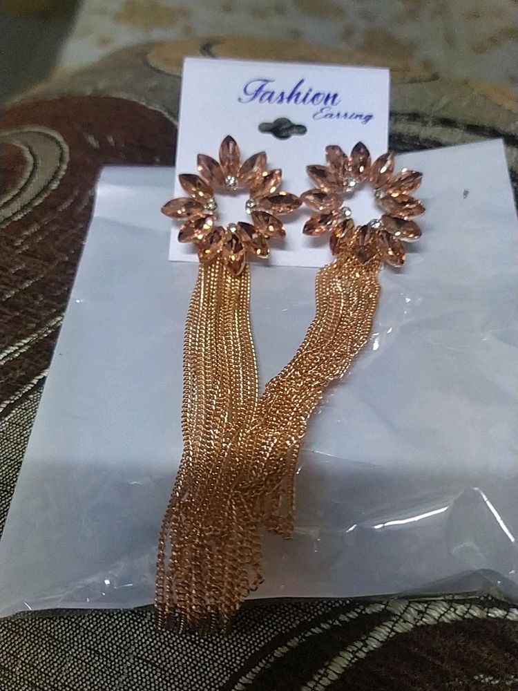 Shining Earings Drop-down Rose Gold Colour New