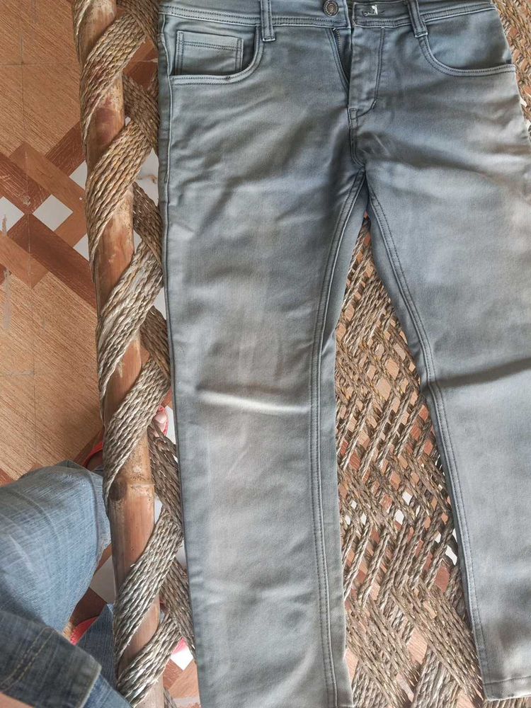 Gray Wash Denim Jeans