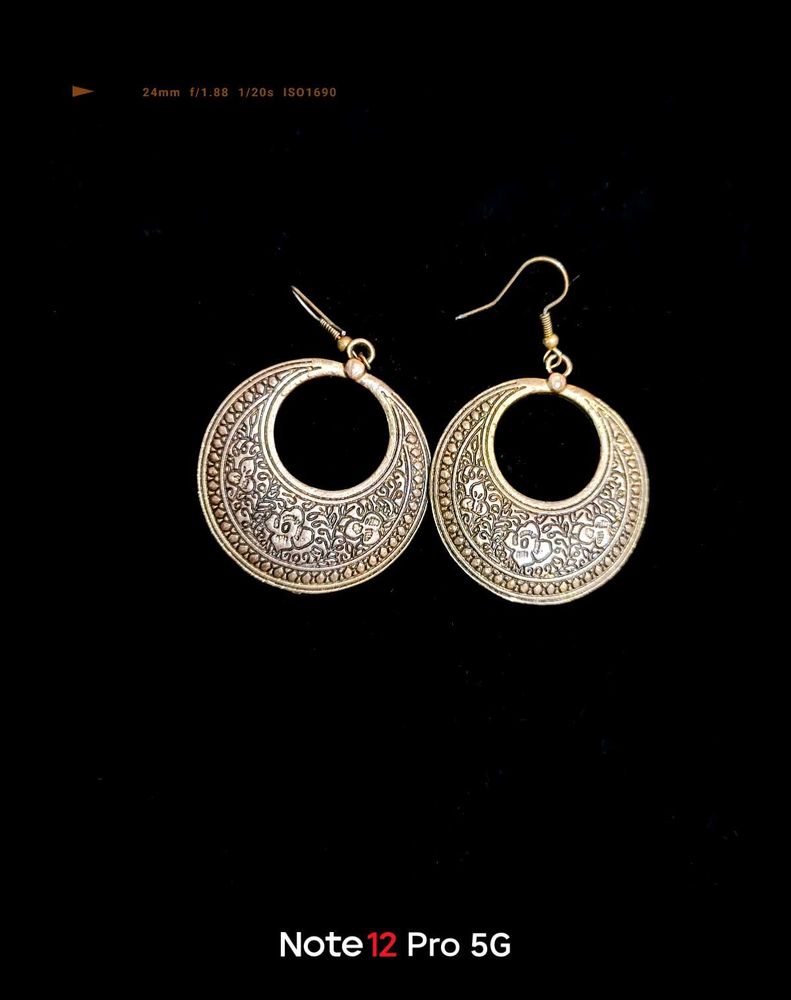 Golden Oxidised Earrings