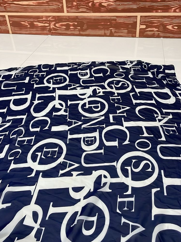 Blue Printed Chiffon Square Scarf