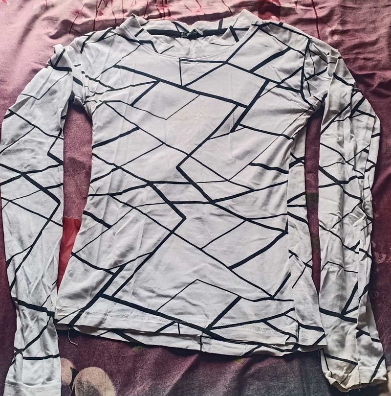 Patterned Long Sleeve Top