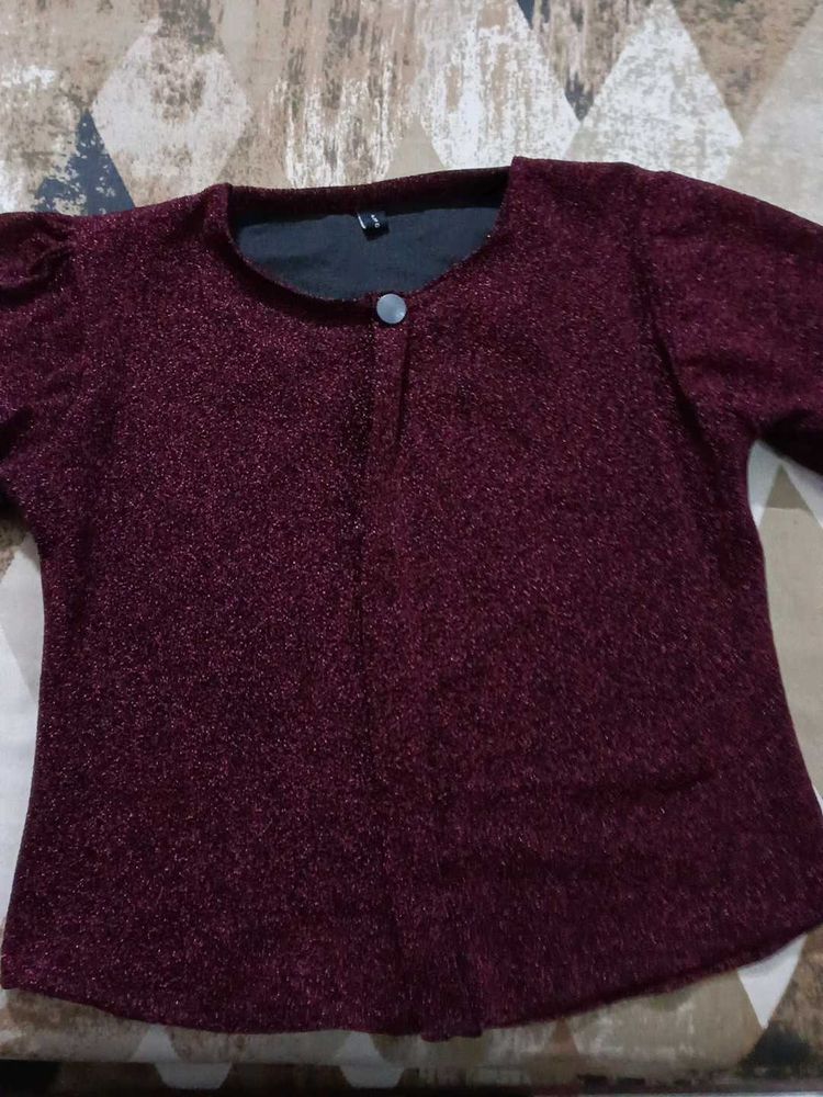 Burgundy Sparkle Top