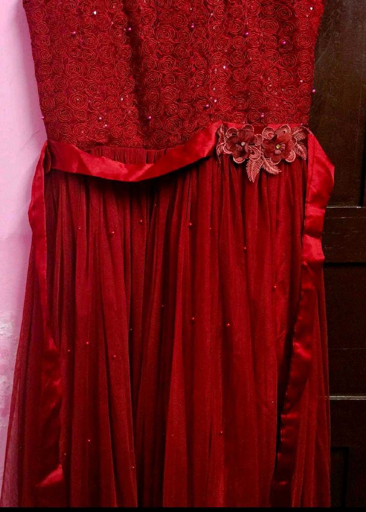 Elegant Maroon Ethnic Gown