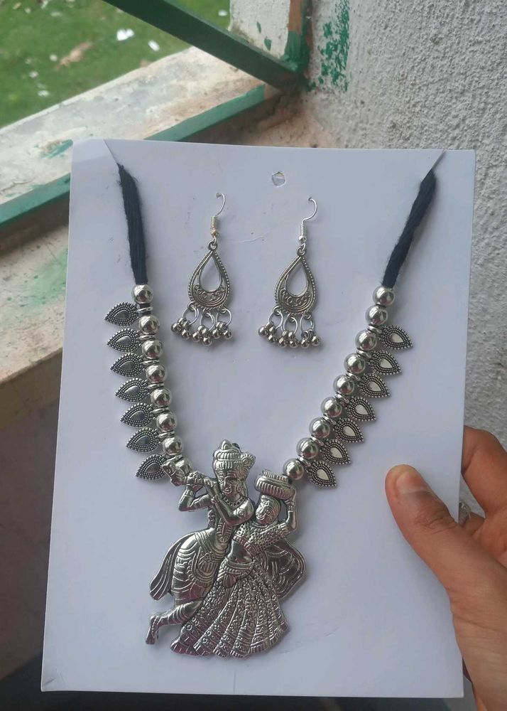 Radha Krishna Necklace &amp; Earring Set
