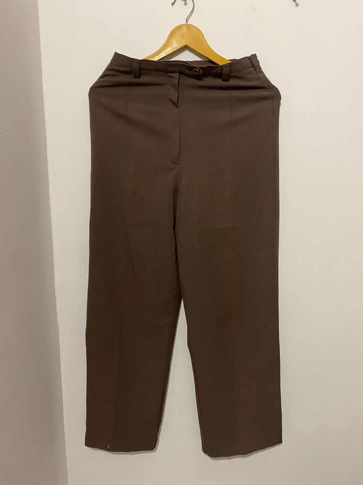 Brown Straight Leg Trousers
