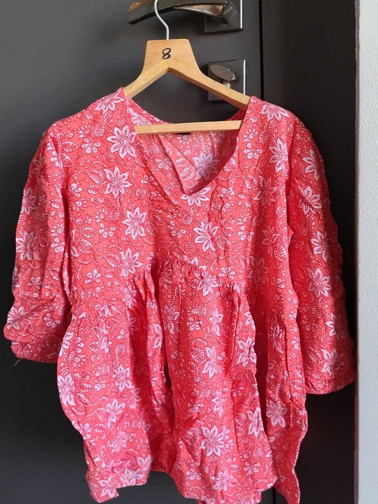 Floral Print Tunic Top