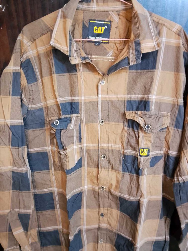 CAT Plaid Flannel Shirt