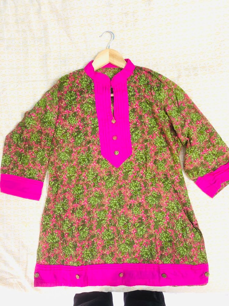Floral Print Short Top tunic Kurta