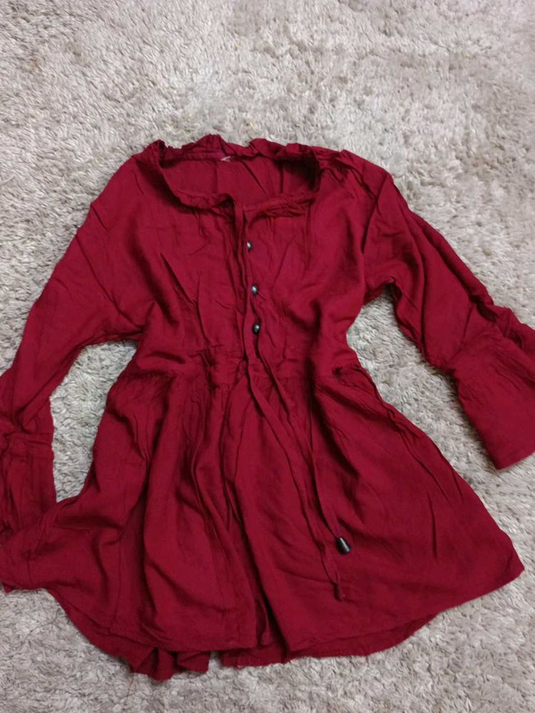 Red Long Sleeve Top