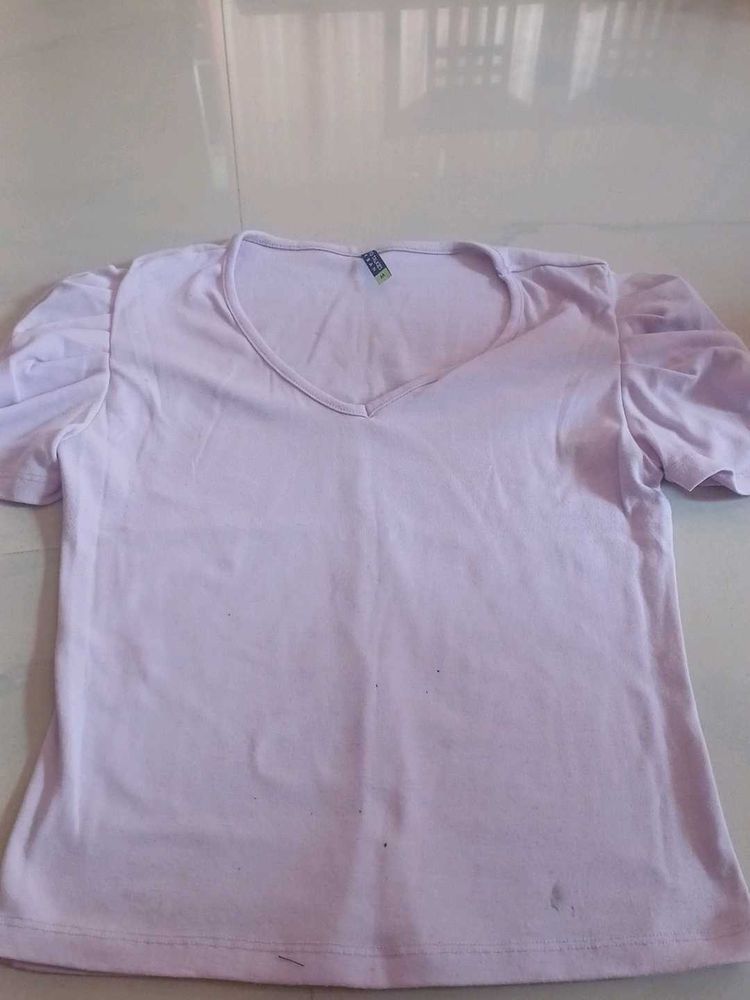 Cute Lilac Puff Sleeve Top