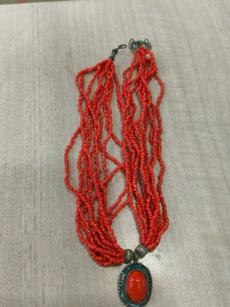 Red Beaded Necklace