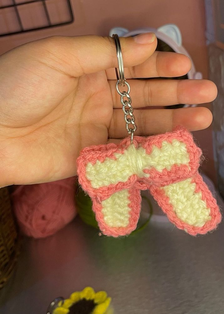 Crochet Bow Keychain