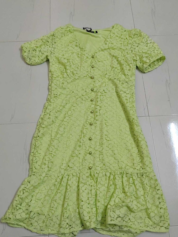 Lime Green Lace Dress