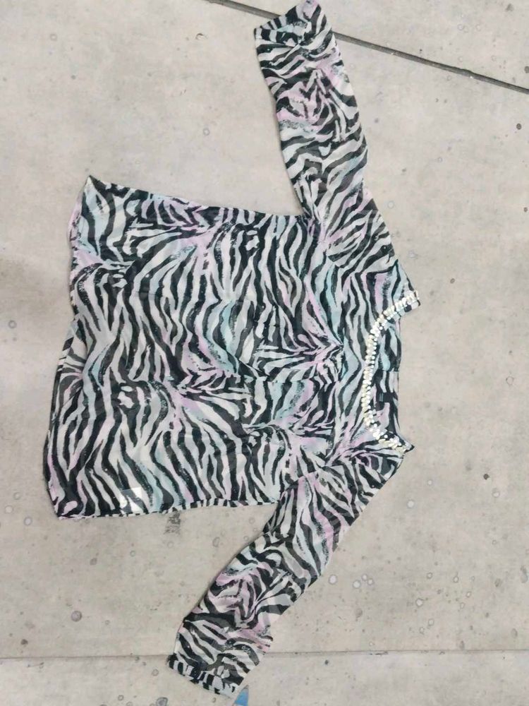 Zebra Print Sheer Top