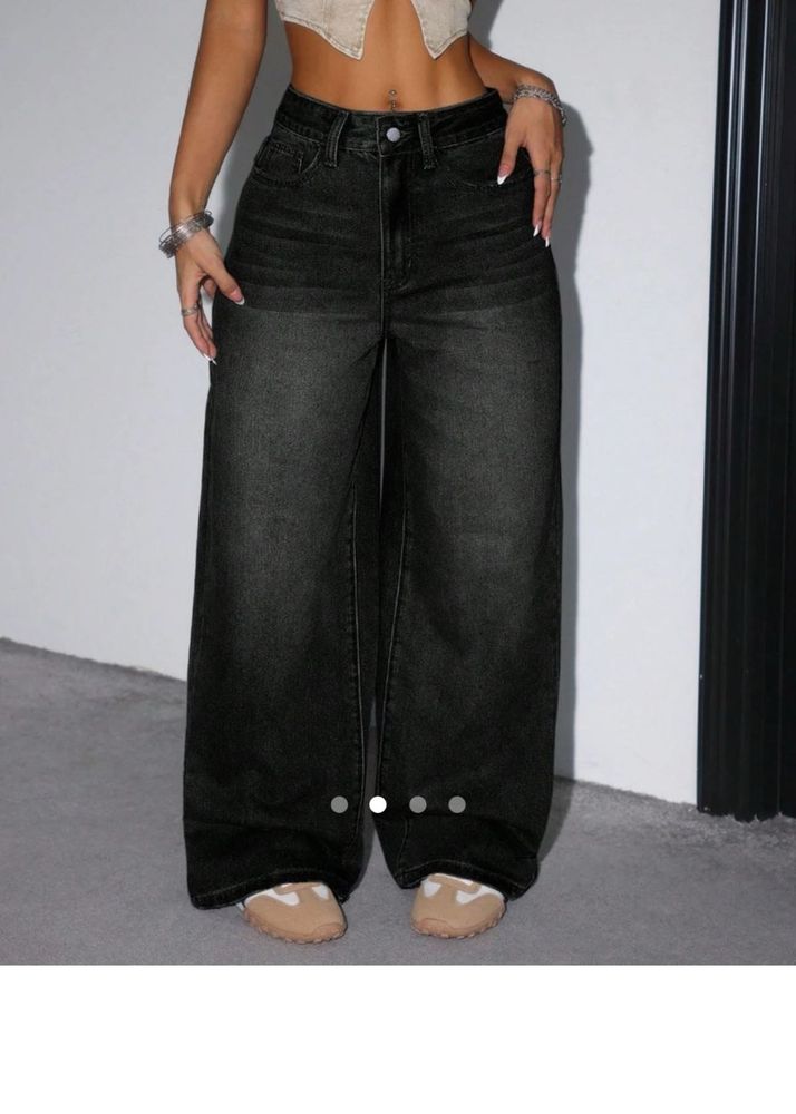 Wide Leg Black Jeans.SIZE-31-36.NOT WORN EVEN ONCE
