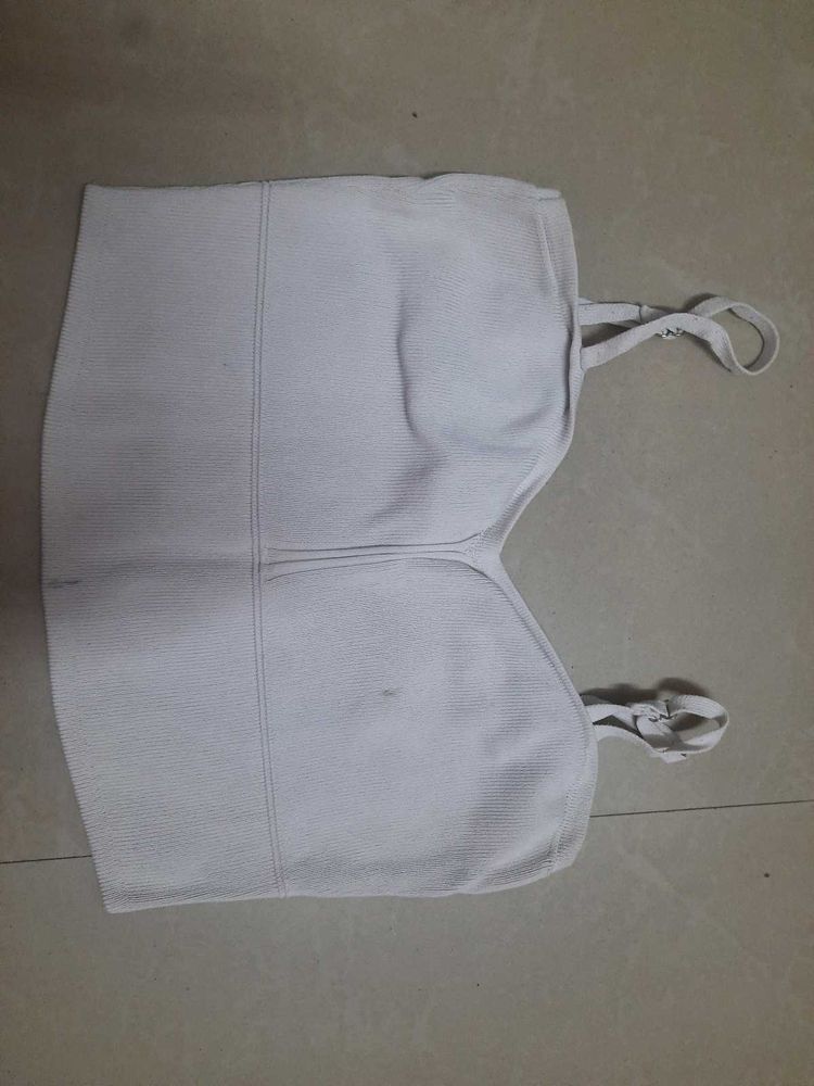 White Crop Top with Straps