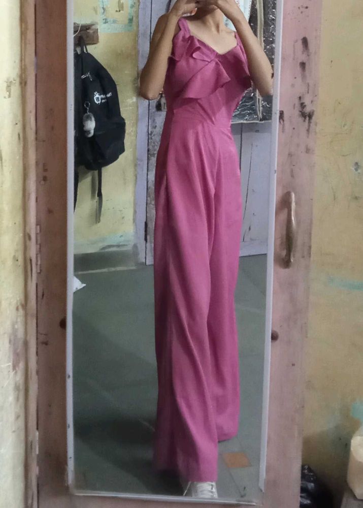 Pink Ruffle Jumpsuit