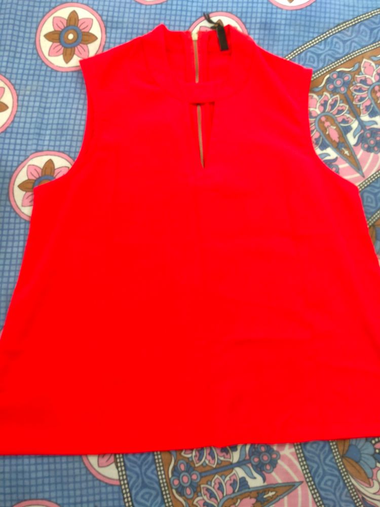 Trends Orange Sleeveless Top