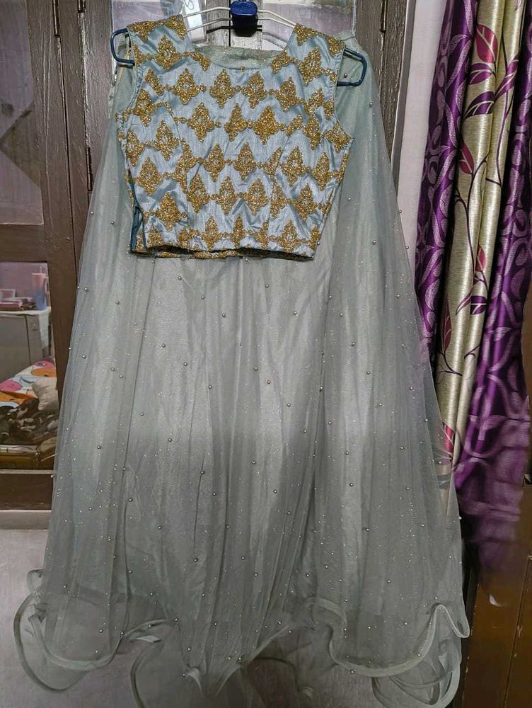 Grey Embellished Lehenga Set🤍