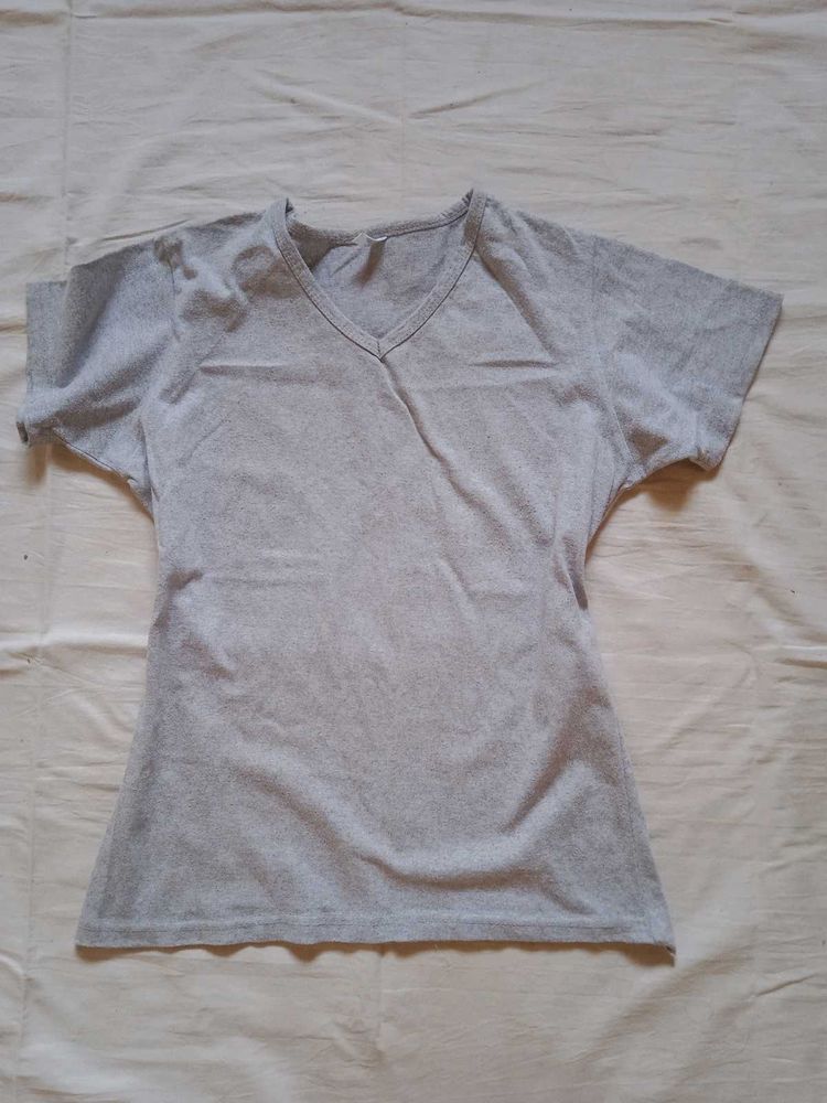 Grey V-Neck T-Shirt