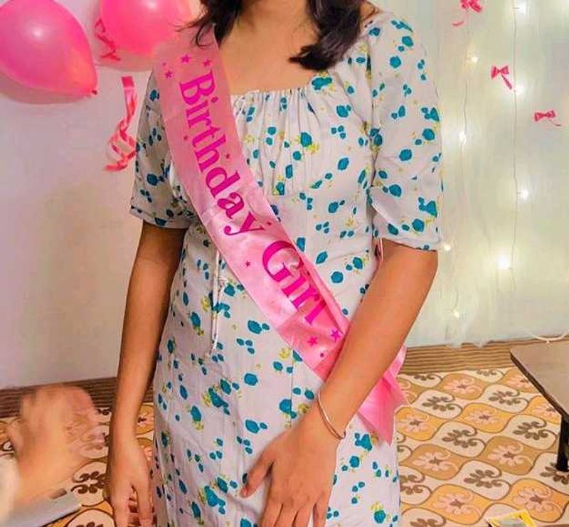 Floral Mini Dress - Birthday Girl Sash