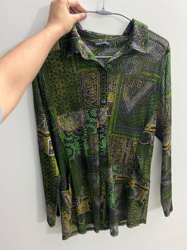 Georgette Long Shirt Dress