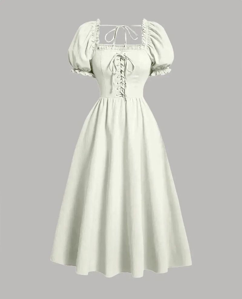 White Corset Dress Fits M-L