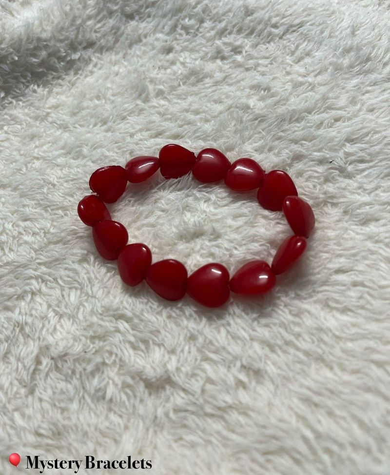 Red Heart Beaded Bracelet