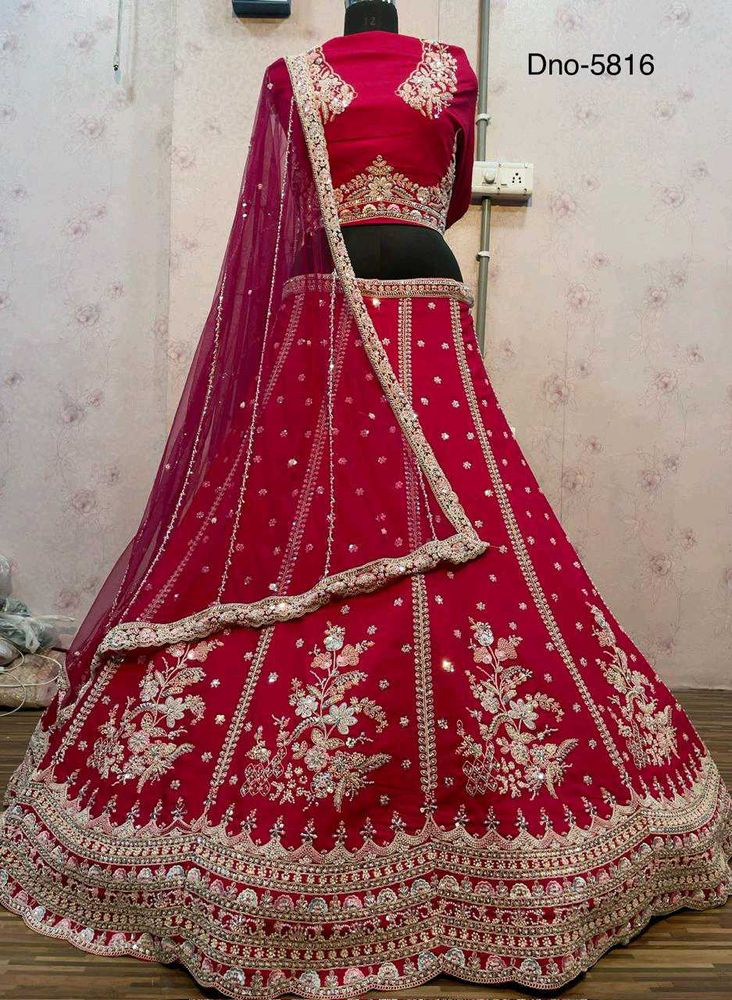 Red Bridal Lehenga with Intricate Embroidery
